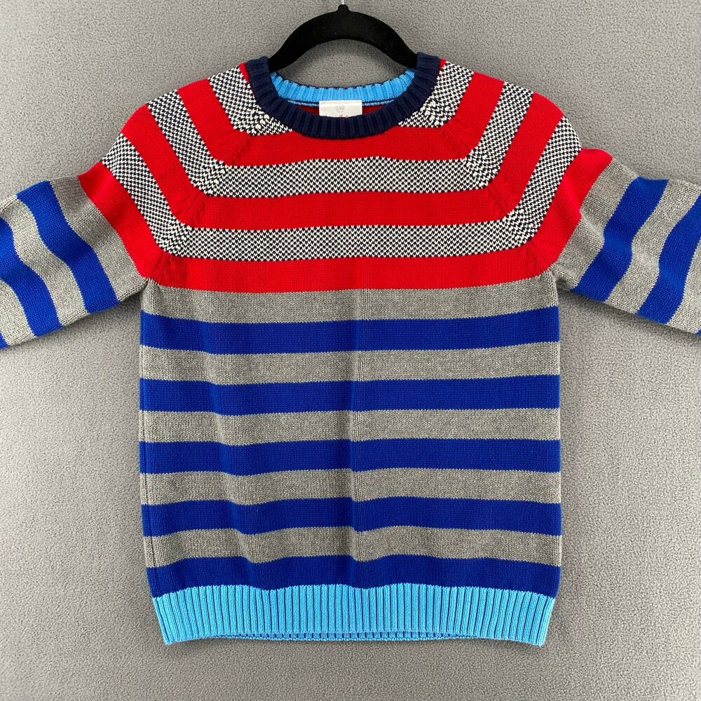 Hanna Andersson Stripe Elbow Patch Cotton Pullover Sweater Kids 150 / 12 US - Picture 5 of 13